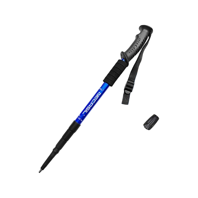 Ultraleichte, innenverriegelnde Trekkingstange aus Aluminiumlegierung mit geradem Griff, Teleskopgurt und Stoßdämpfung.